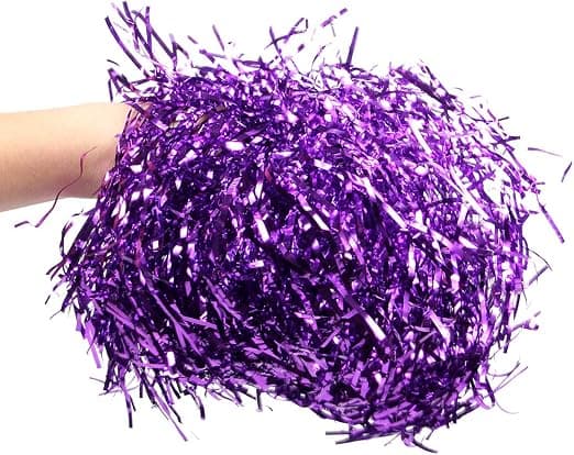 Lilla cheerleader-pomponer med metallisk glans i alle farver