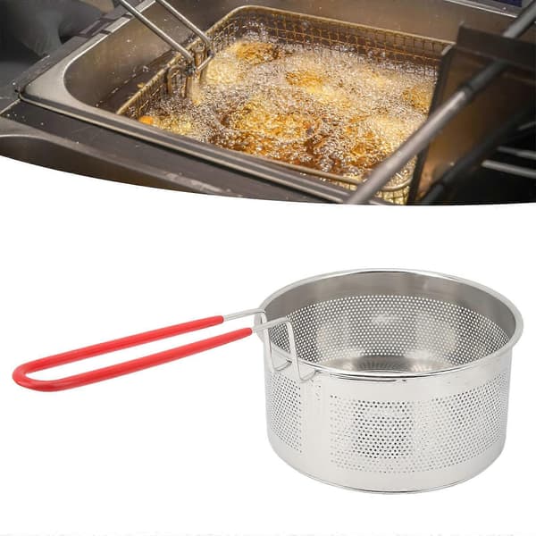 Friturekurv Rund 304 Rustfrit Stål Friturekurve Med Håndtag Til Pommes Frites