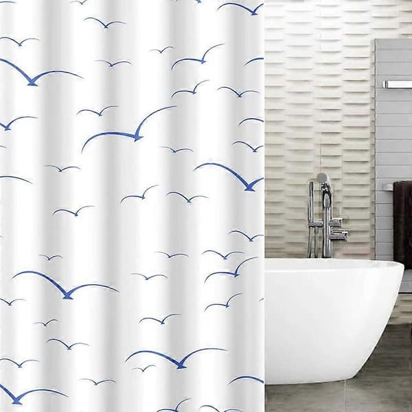Dusjforheng 180x180cm Vanntett Tekstil Polyester 12 Ovale Ringer