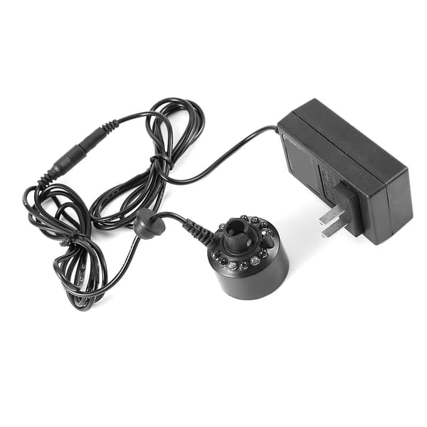1 stk 12LED fargerik tåkegenerator for vannfontenedam med strømadapter 110-240V US-plugg
