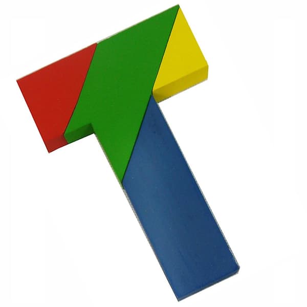 Træbogstav T Tangram Puslespil Hjernevrider Pædagogisk Børnelegetøj Kaesi