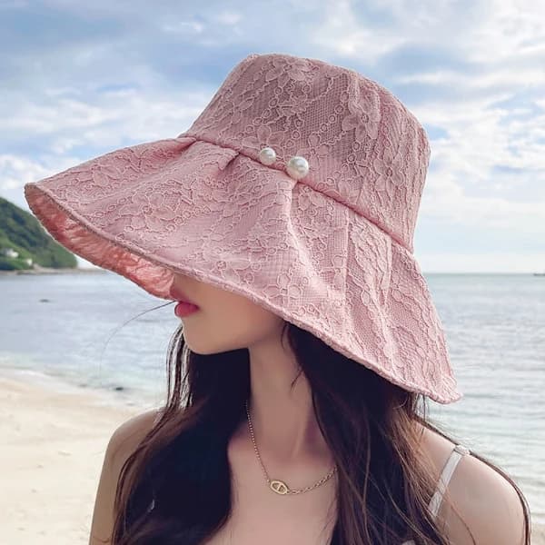 Bredbrättad bucket hat fiskehatt BEIGE