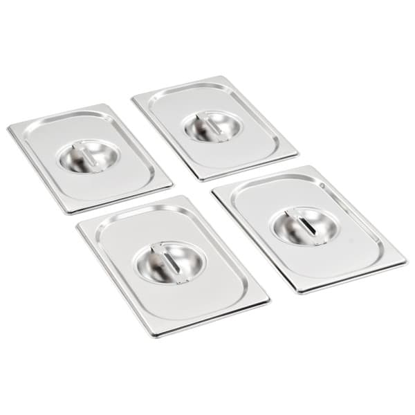 vidaXL Låg til GN-kantine 1/4 4 stk. rustfrit stål Silver silver