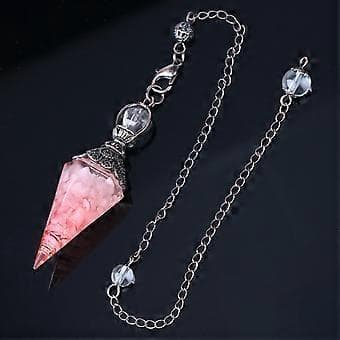 Hexagonal Krystal Pendul Reiki Halskæde til Energibalancering Meditation Rosa (Pink)