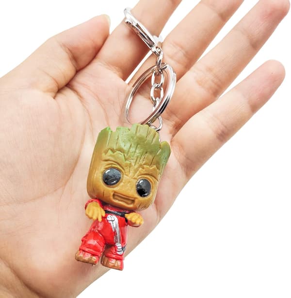 4 stk. Baby Groot nøgleringe Guardians of the Galaxy, Klassisk Mo