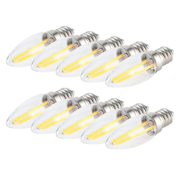 Mini LED-lamper 1,5W E12 AC230V Lang glødetråd for hjem, biler, landskapsbelysning (10 stk) [DB]
