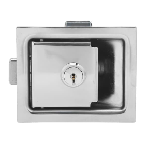 Flush Panel Lock Stainless Steel Rectangular Trailer Paddle Door Key Lock Handle Truck Toolbox Lock