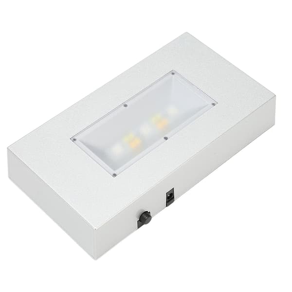 LED Lysstativbase USB-drevet Flere Lysmoduser Rektangulær Lysdisplaybase for Krystall Sølv