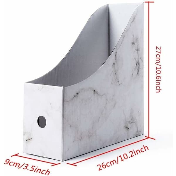 Large Magazine Rack, File Box Magazine Holder for Storage Organizer Document Paper A4 Magazine Book Office School Home (White)