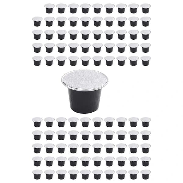 【xj】100 Sett Påfyllbare Kaffekapsler Nespresso Pod for Nescafe Automatisk Kaffemaskin