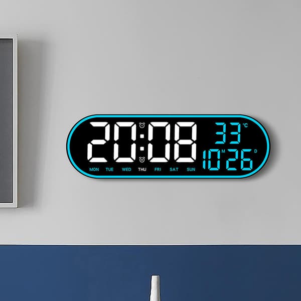 Simple Multifunctional Clock Living Room Wall Clock Home Decoration Digital Electronic Clock Silent Clock Multiple Alarm Clocks 8021