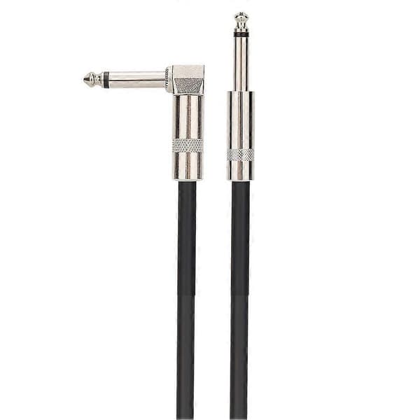 5M Spiralkabel Lige/Vinklet Anti-støj Kabel 6.35mm Han til Han til Guitar Bas Universalkabel Sort Svart