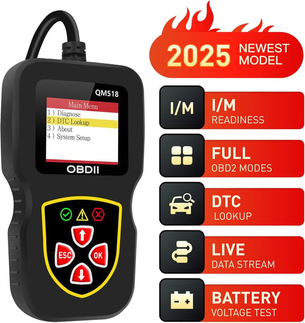QM518 Scanner Kodlæser Bil OBD2 CAN Diagnostisk Scanningsværktøj til Alle OBD II Protokolbiler Siden 1996