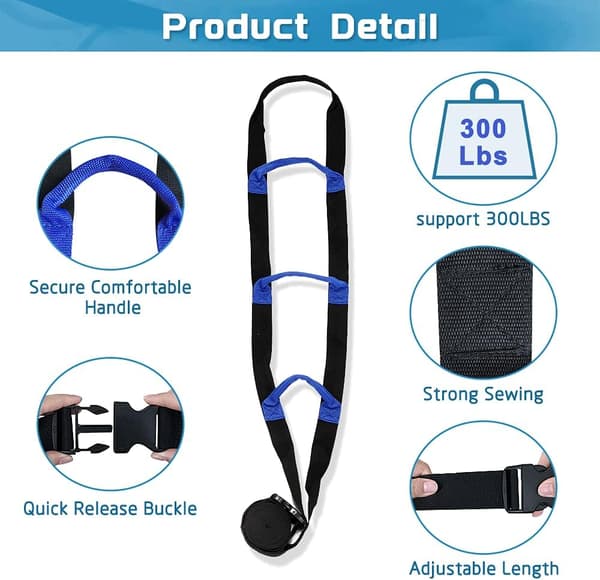 Bed Rail Assist Devices, Adjustable Bed Rail Support Handle, Handle Compatible with Step Lift, Handle Compatible with Medical Safety Frame