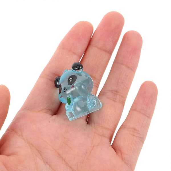 Glødende Panda Mini Harpiksfigurer for dekorasjon 1 sett assorterte farger-FX-