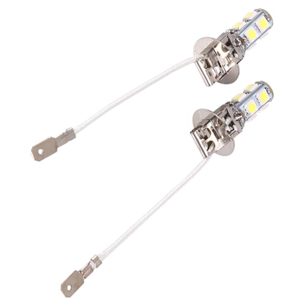 2x H3 5050 Hvit 9 SMD LED DC12V Bil Tåkelys Pære LED-lamper 6500K
