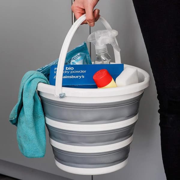 Collapsible Bucket - Large 10L Capacity, Robust Foldable Silicone Water Bucket with Comfortable Handle