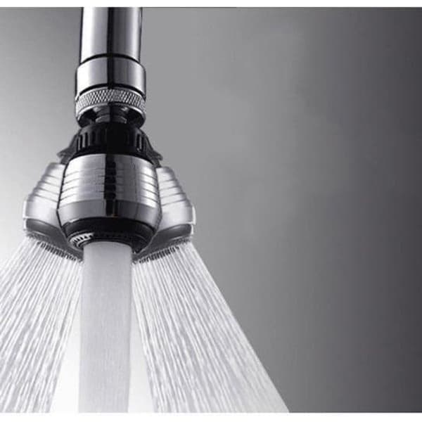 Nozzle for faucet - 360° rotating water adapter silver gray