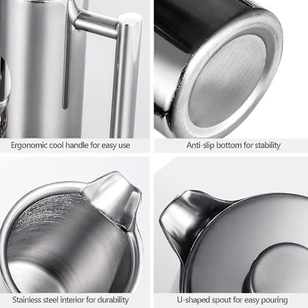 350ml/800ml/1000ml Fransk press i rustfrit stål Kaffebrygger Dobbeltvægget isoleret Kaffebrygger BY 350 ml 350 ml
