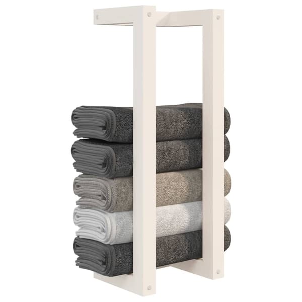 vidaXL Håndklestativ Hvit 23x18x60 cm massiv furu Vit 1580