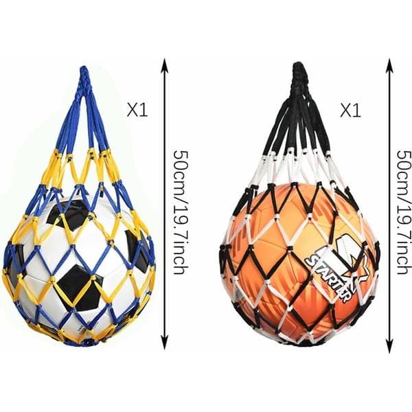 Bærbar fodboldnetpose 2 stk. Nylon basketballnetpose Nylon netbold Rugby netpose Volleyball netpose Sportsbold netpose