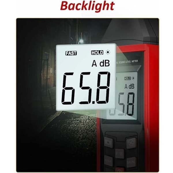 Decibel Meter, 30-130 dBA Digital Sound Level Meter Audio Noise DB Meter with LCD Backlight Data Hold Max/Min (Batteries Included)-TA8151