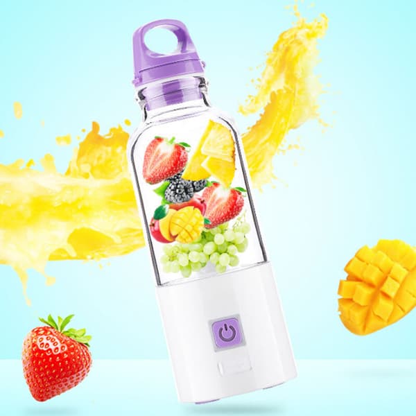 Waterproof Fruit Juicer, Rechargeable Mini Juicer, Electric Portable Fruit and Vegetable Blender, Juicer, Juice Cup, Mug, Blue