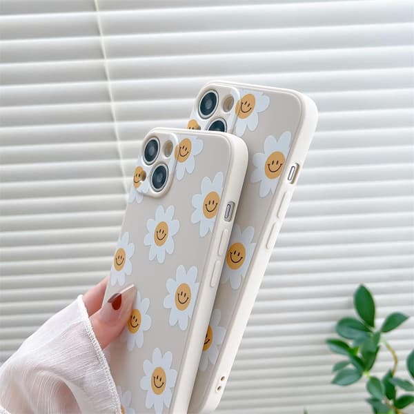 Sunflower Smile Cute Flower Phone Case for Apple iPhone 12 Smooth