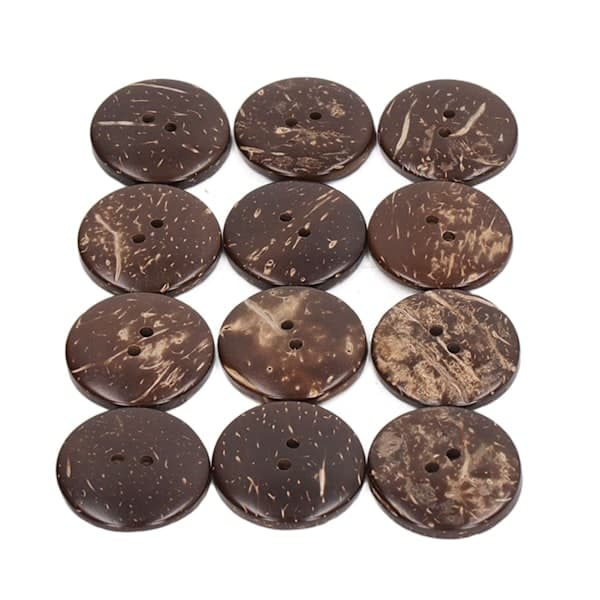 50 stk treknapper runde kokosnøttstruktur dobbelthull kompositt tre 25 mm DIY syknapper for kunstprosjekter