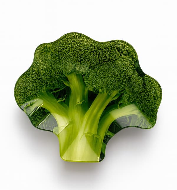 ARIA FRESH Broccoliformet Tallerken 15x18 cm i Grønt Glasdesign