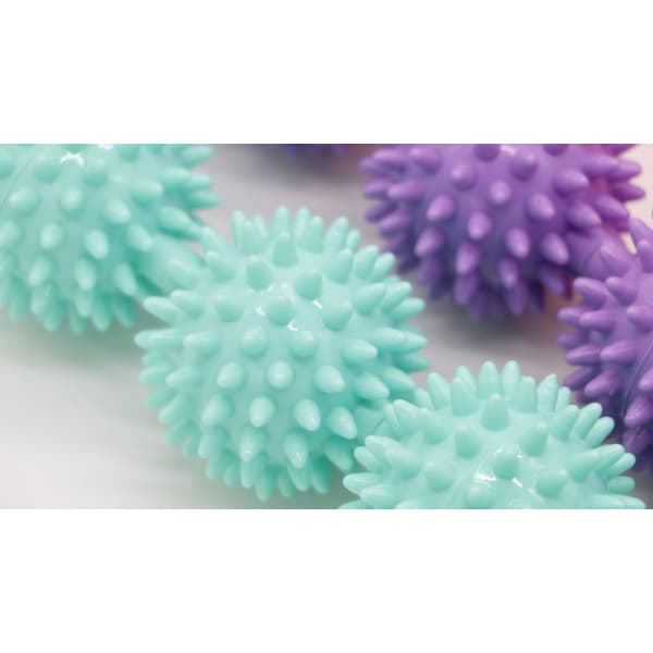 Gym 3-punkts spikig boll muskelmassage roller yogastick kropp rosa pink