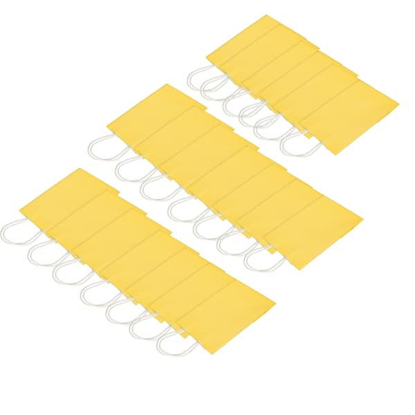 20-pack kraftpapperspresentpåsar 15x8x21 cm gula för shopping födelsedagsfester