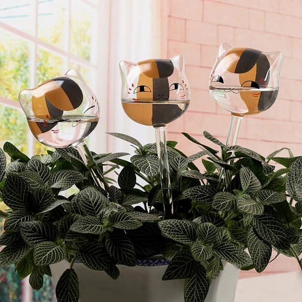 3-pack Automatic Plant Watering Globes, Hand-Blown Clear Glass Drip Irrigation System 1002 1002[CO]
