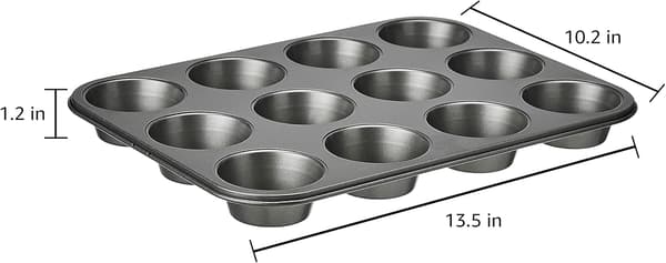 Set med 2 muffinsformar i kolstål med non-stick-beläggning