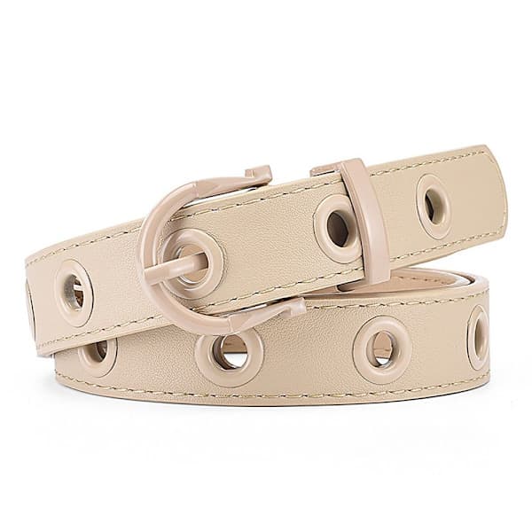 Perforeret bælte Kvinder Mænd Taljebælte BEIGE BEIGE BEIGE BEIGE