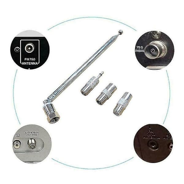 75 Ohm Teleskopisk DAB-Radioantenne for HiFi AV-mottaker Minisystem