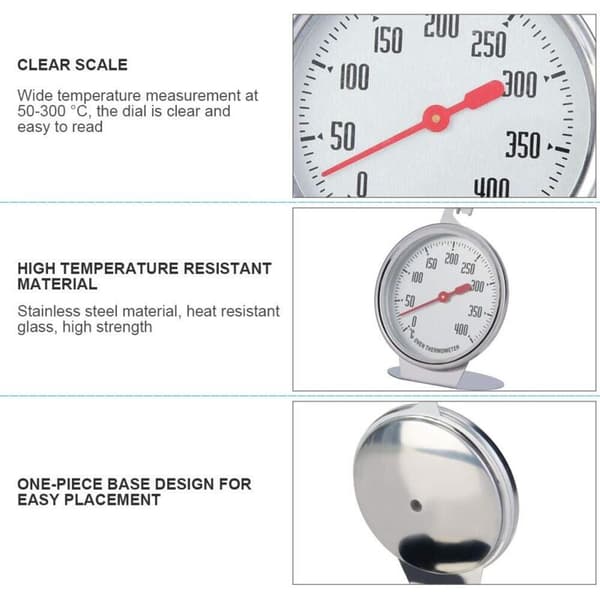 Oven Thermometers Temperature Indicator Instant Read Thermometer Stainless Steel Probe Keep Dial Up Large Gauge Kitchen Baking Accessories