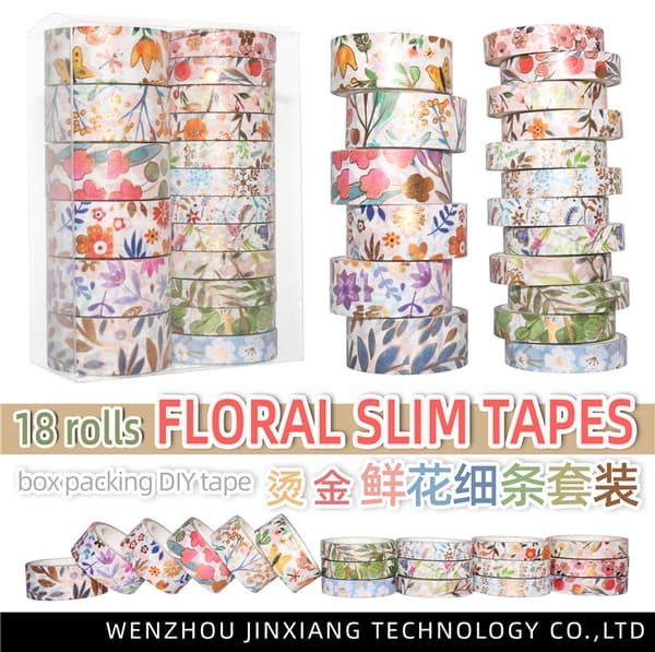 DIY Scrapbook Washi -teippisetti (18 rullaa) 9 Inch