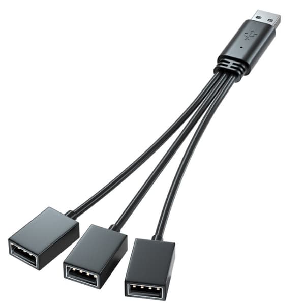 USB-splitterhub for mobil strøm, bil, datamaskin USB hann til hunn ladekabel datakabel forlengelsesadapter