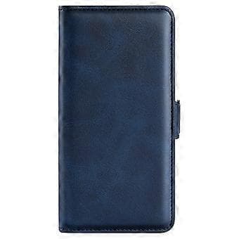 Compatible Case for Samsung Galaxy S24 PU Leather Dual Magnetic Clasp Protective Cover (Blue)