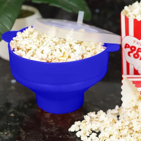 Sammenklappelig popcornskål i silikone