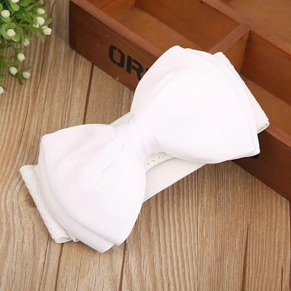 Koreansk version chiffon sløjfe elastisk linning dame alsidig dekoration bredt taljespænde nederdel bælte kjole tilbehør lyserød pink