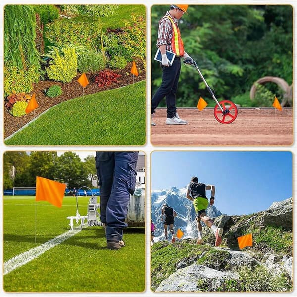 50-pack Marking Flags, Orange Yard Flags 38x10x13 cm, Marking Flags, Lawn Flags, Irrigation Flags