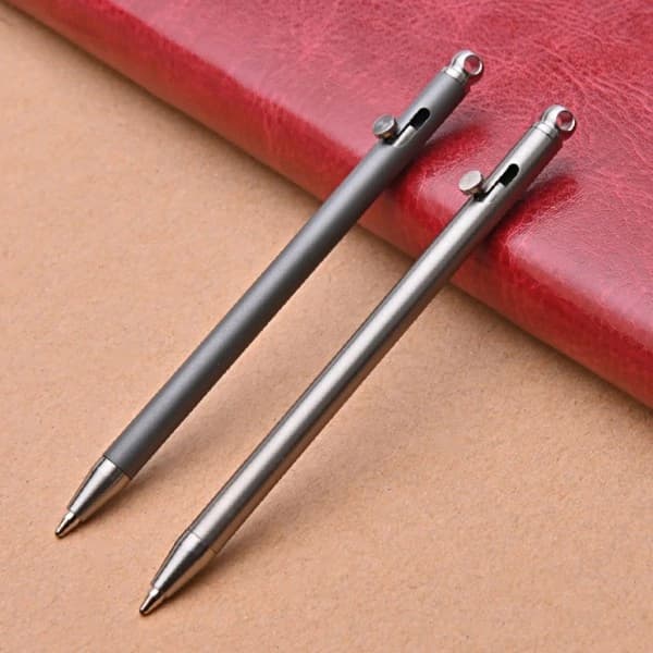 Keychain Ballpoint Pen EDC Pocket Pen Titanium Pen Signature Pen for Everyday Use Silver
