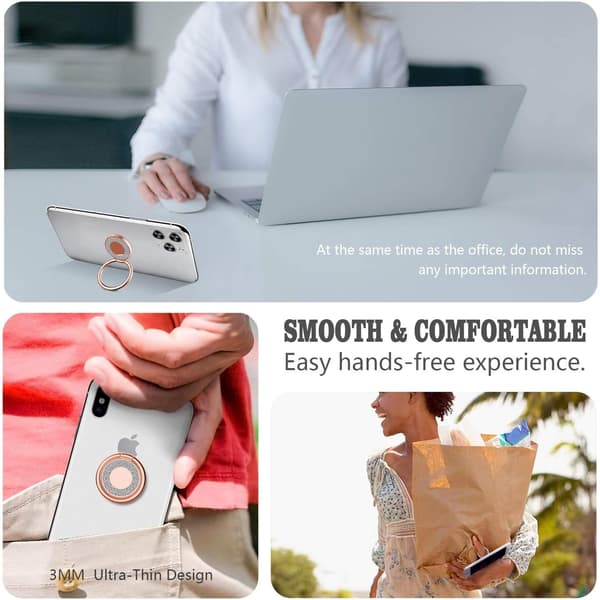 Telefonringholder Grebsstativ, Kompatibel med Alle Smartphones/Covers (Rosaguld)[JUN]