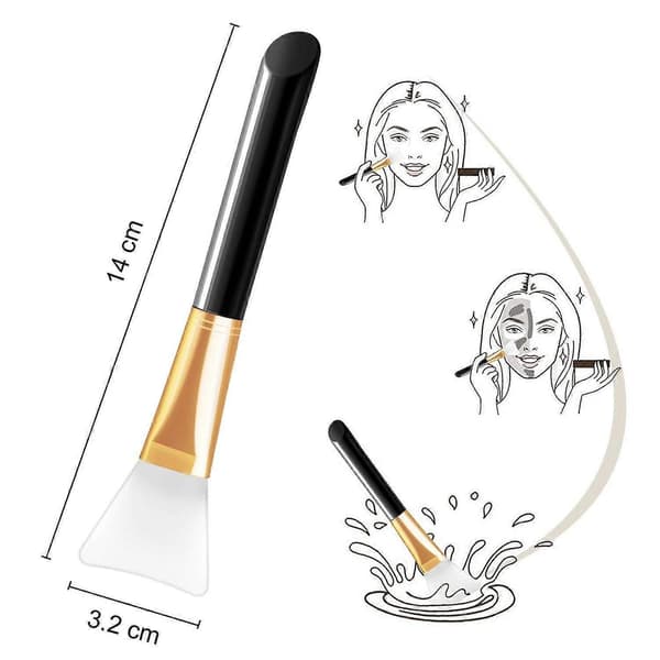 Facial Mask Brush, Bristle-Free Silicone Scraper for Cosmetics, Applicator Brush for Face Masks Compatible with Applyi