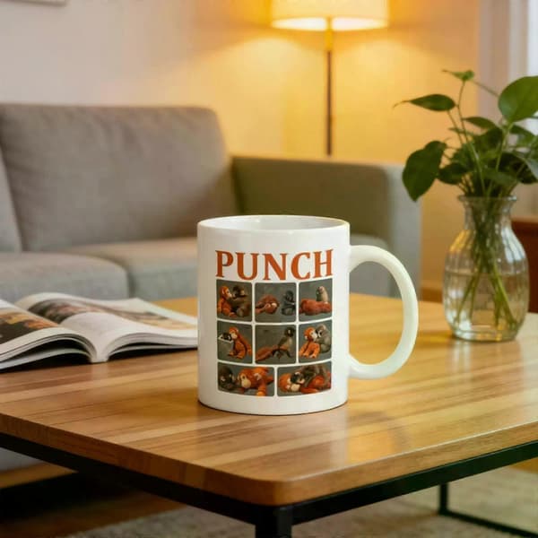Mama Punch Monkey Ceramic Coffee Mug - Novelty Mug for Gifts & Daily Use