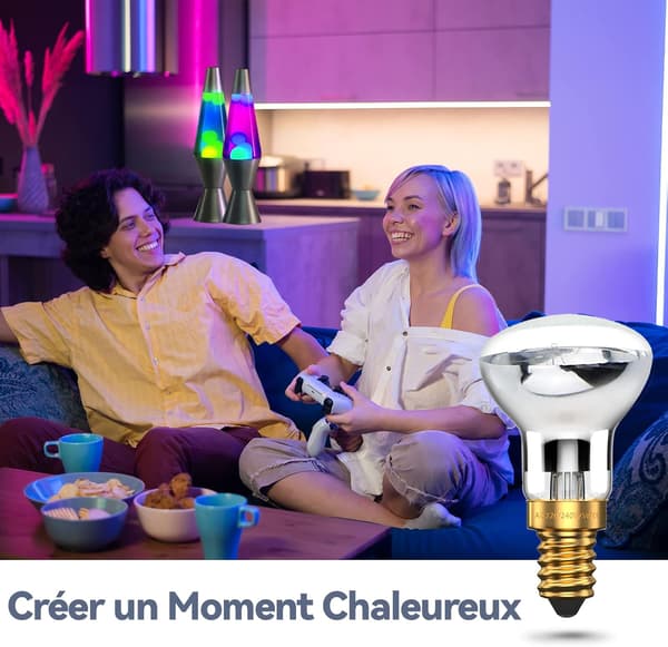 25W E14 SES Liten Edison Skrue Lavalamp Pærer - Varmhvit Reflektor Spotlight (4-Pakning)[JUN]