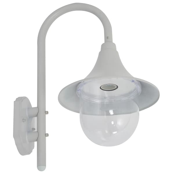 vidaXL Væglampe til haven E27 42 cm aluminium hvid Vit white