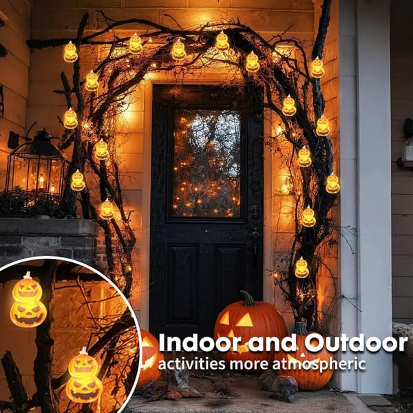 LED Lyslenke 3M 20-Lys Halloween Dekorativ Gresskar Lyslenke (Batteriversjon)